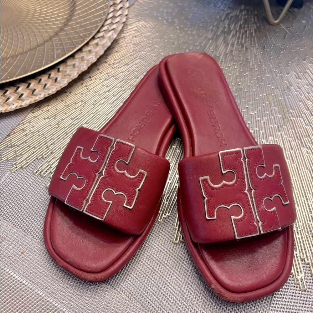 Tory Burch Red Slide Sandals